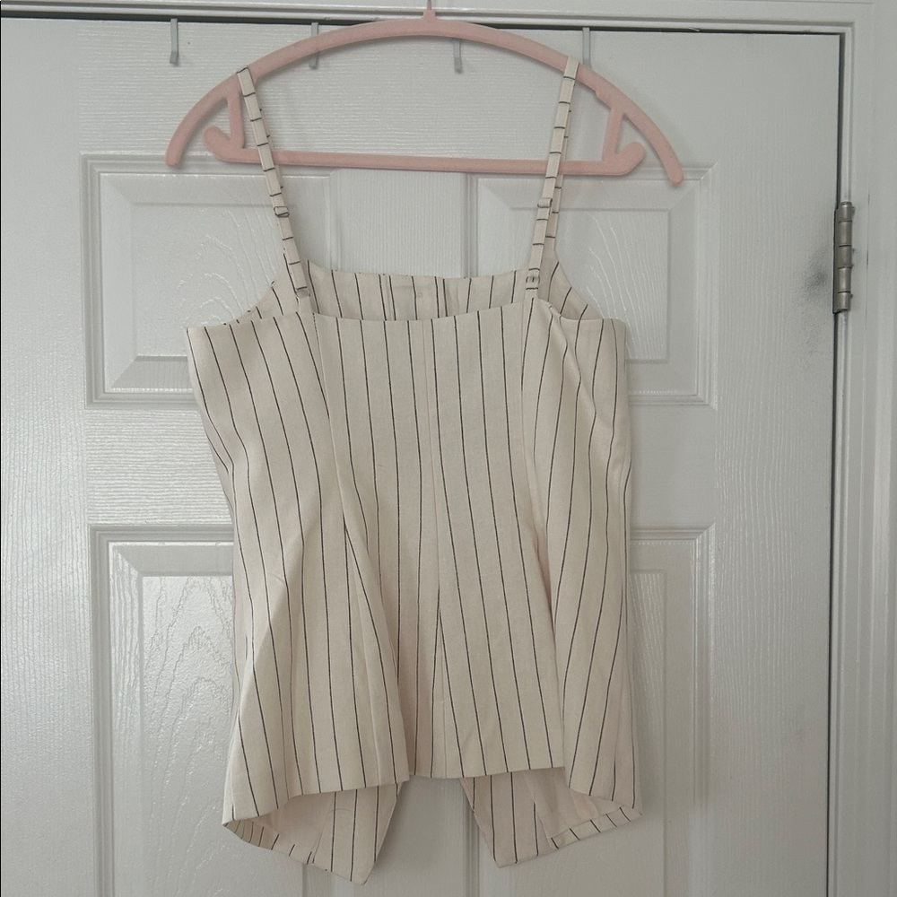 Cream Pinstripe Blazer Jacket - and vest both size Small - Picture 6 of 6